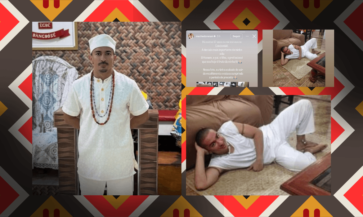 Renan Machado, irmão de Anitta, celebrou 12 anos de feitura no Candomblé e emocionou seguidores nas redes