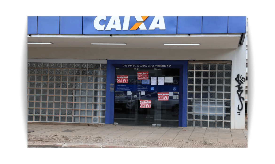 Greve nacional paralisa agências da Caixa e afeta parcialmente o Banco do Brasil