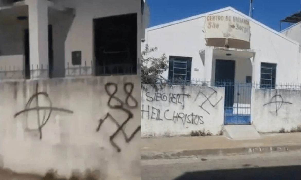 Apologia ao nazismo: terreiro é pichado na Bahia após 6 ataques