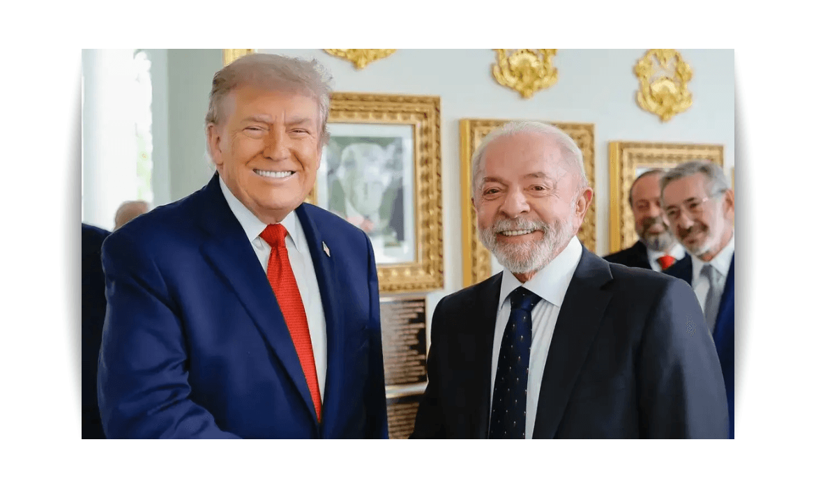 Presidente Lula e Donald Trump na Casa Branca, nos EUA