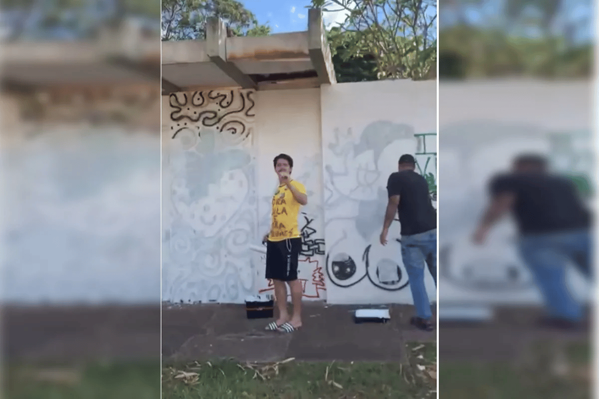 Wilker Leão foi preso após pintar muro da UnB sem autorização.