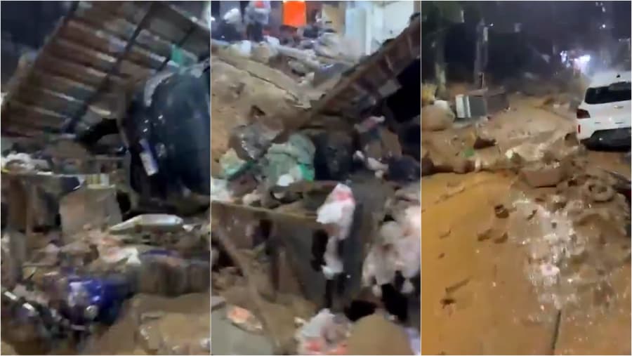 Chuva no Rio provoca alagamentos, deslizamento e interdições