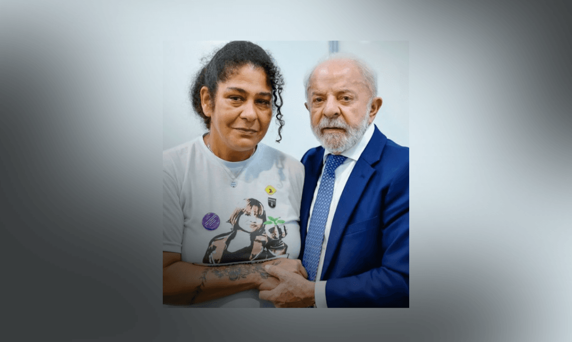 Presidente Lula e Lucia, mãe de Tainara